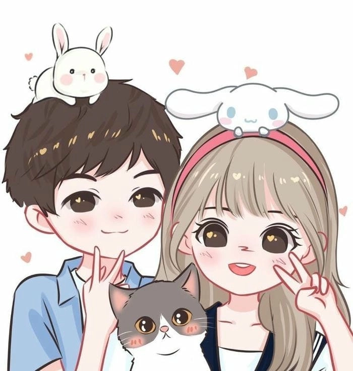Tổng hợp ảnh chibi đôi đáng yêu khiến ai cũng tan chảy