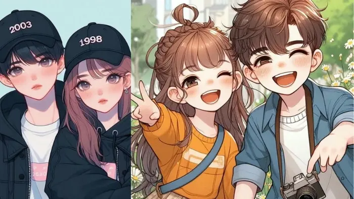 Tổng hợp ảnh chibi đôi đáng yêu khiến ai cũng tan chảy