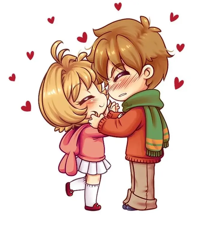 Tổng hợp ảnh hình chibi cặp đôi cute làm hình nền lãng mạn