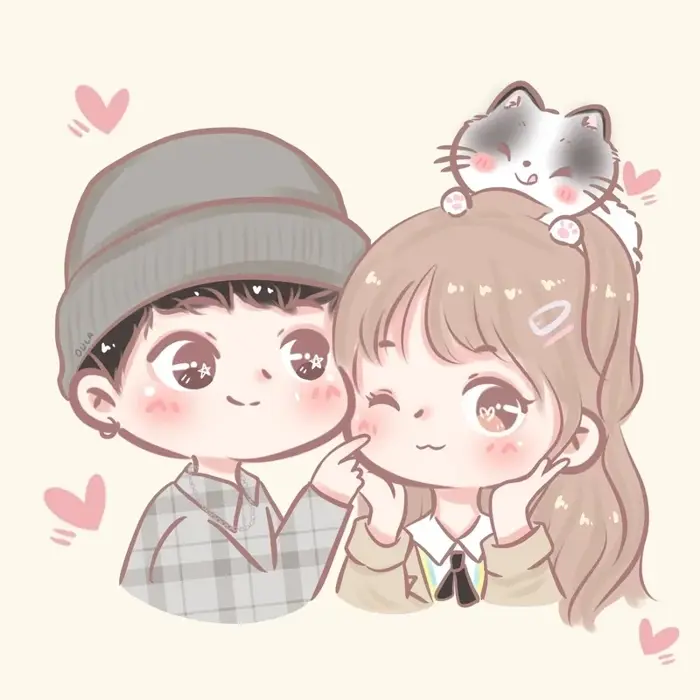 Tổng hợp các mẫu hình chibi cặp đôi cute hot trend