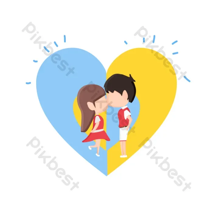 Tải miễn phí Yếu Tố Hoạt Hình Cặp đôi Hôn Nhau Yêu Nhau Công cụ đồ họa | AI  chuyên nghiệp - Pikbest