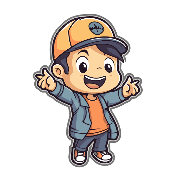 Hình ảnh Clipart Cậu Bé Hoạt Hình đội Mũ Cam PNG , Clip Nghệ Thuật Màu Cam,  Clip Nghệ Thuật Hoạt Hình, Clip Nghệ Thuật Mũ Lưỡi Trai PNG và Vector với