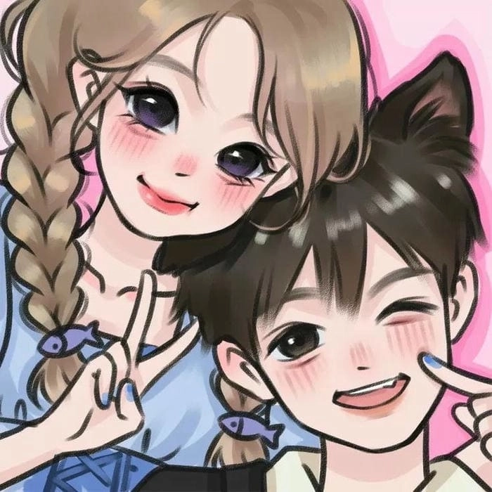 Bộ ảnh chibi đôi dễ thương dành cho các cặp đang yêu nhau