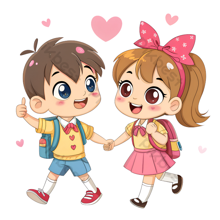 Tải miễn phí Phim Hoạt Hình Dễ Thương Trẻ Em Trai Và Cô Gái Nắm Tay Nhau Theo Phong Cách Chibi Công cụ đồ họa | PNG chuyên nghiệp - Pikbest
