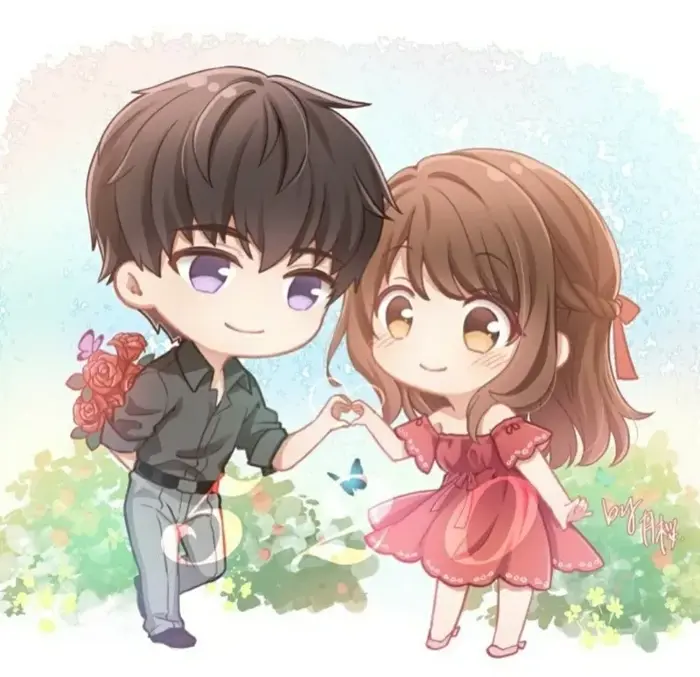 Bộ ảnh chibi đôi dễ thương dành cho các cặp đang yêu nhau