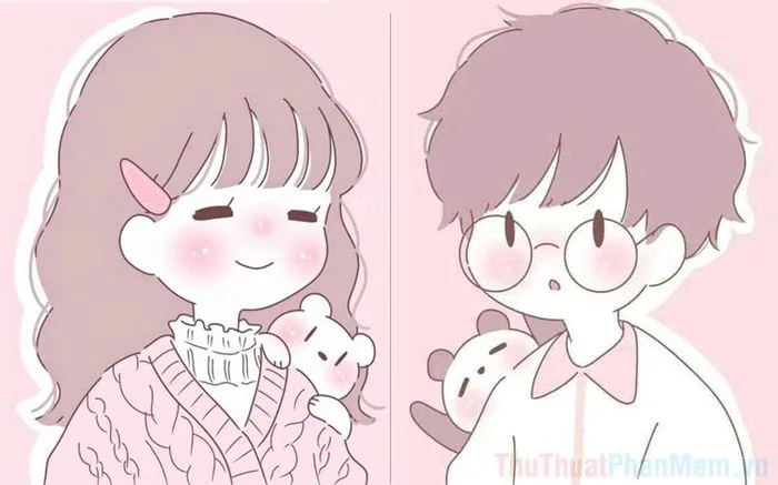 Avatar cặp đôi đẹp, ngọt ngào và đáng yêu, hoàn hảo để thể hiện tình cảm.
