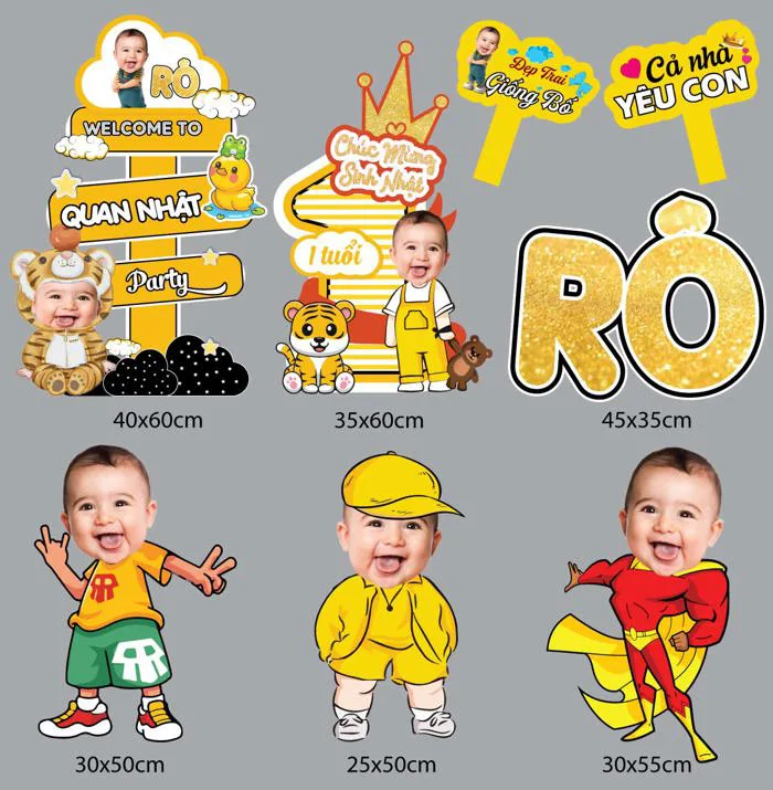 Chibi sinh nhật Bé Trai để bàn siêu cute, đáng yêu HOT 2026
