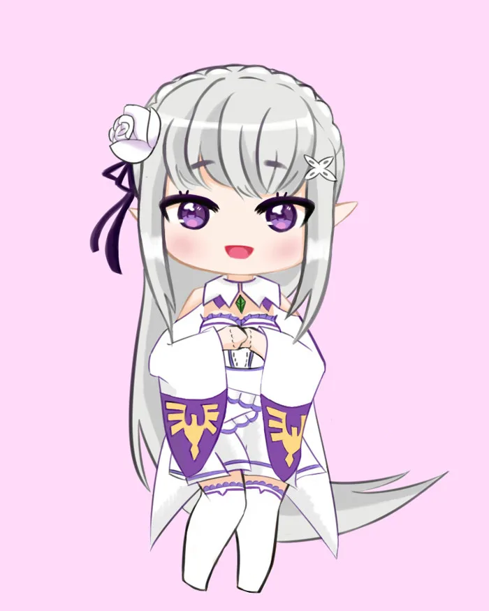 ArtStation - [Fan Art] Re Zero Emilia Chibi
