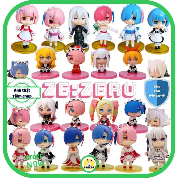 Mô hình chibi Re:zero dễ thương đáng yêu cô gái Rem Ram Emilia Frederica  Echidna bền màu Beocaz | Lazada Việt Nam