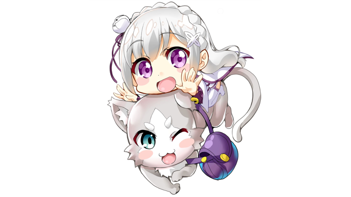 Chibi Emilia and Pack HD Wallpaper - Re:ZERO by えかきびと | 1920x1080 |  Wallpaper Abyss