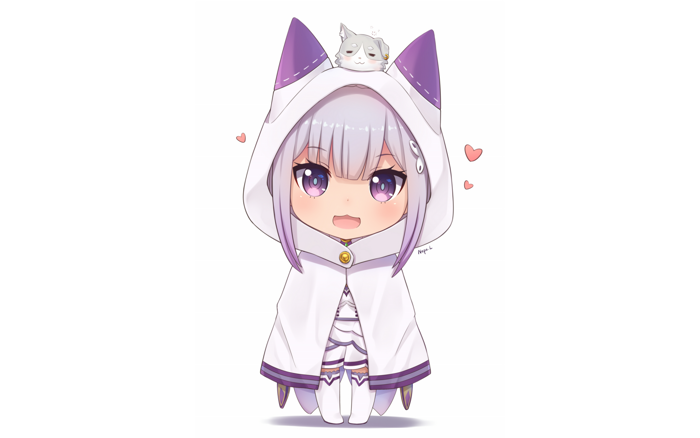 Emilia Cute Chibi - Re:ZERO HD Wallpaper | 2805x1753 | Wallpaper Abyss