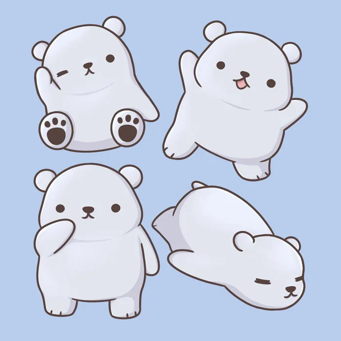 Ảnh Chibi gấu trắng cute, dễ thương