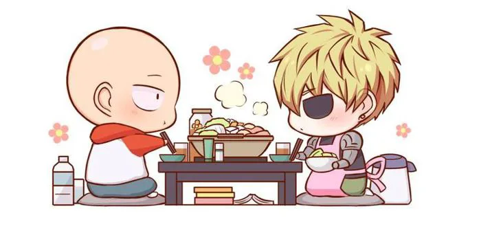 Saitama & Genos | Ảnh hoạt hình chibi, Ảnh vui, Ohayo