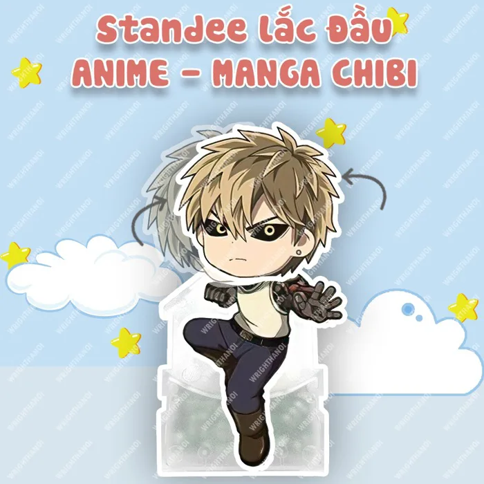 Standee Lắc Đầu One Punch Man Saitama Genos Sonic Garou Anime Manga Nhật  Bản Chibi Cute