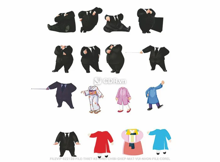 File thiết kế hình chibi ghép mặt vui nhộn. File corel (v64713692) - Vector6 All New - Super AI Design File thiết kế hình chibi ghép mặt vui nhộn. File corel (v64713692) - Vector6 All New - Super AI Design