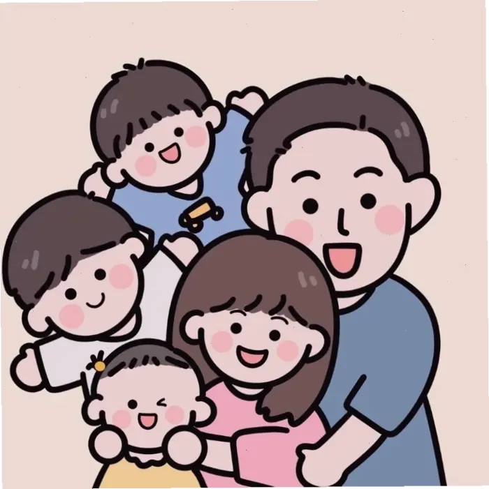 Hình ảnh gia đình 4 người chibi đáng yêu và ý nghĩa