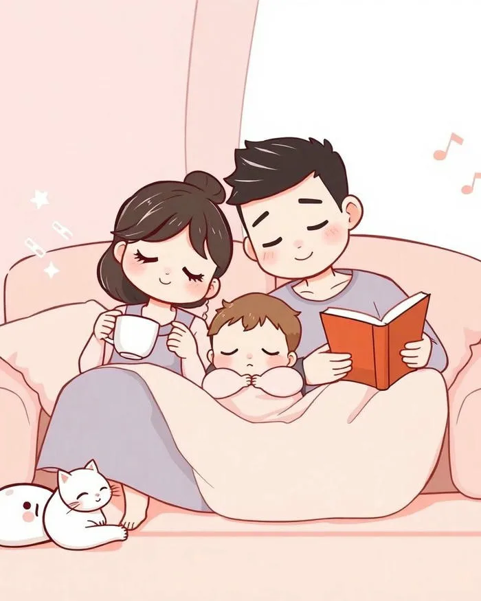 Ngắm bộ 98+ ảnh gia đình chibi cực phẩm làm quà tặng ý nghĩa
