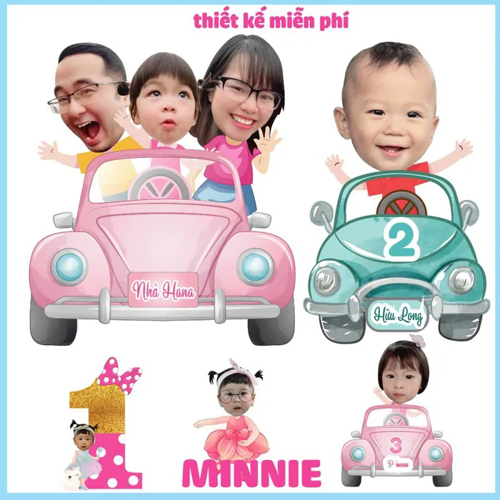 Hình chibi sinh nhật cho bé và gia đình [ CƯNG XỈU] | Shopee Việt Nam