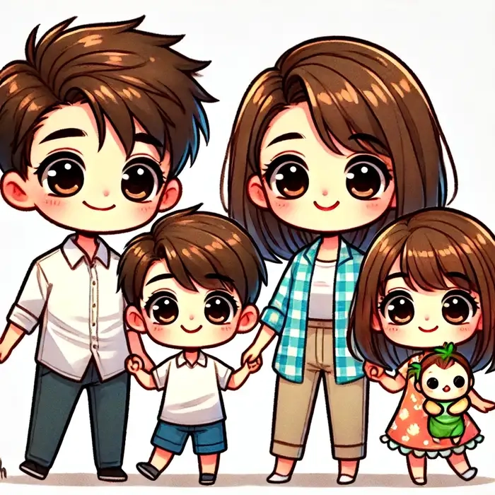 Tổng hợp những mẫu ảnh gia đình chibi đẹp và ý nghĩa
