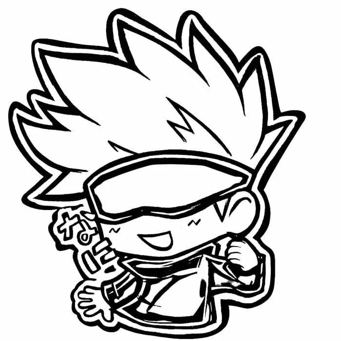 Tô màu Gojo Satoru Chibi - Trang Tô Màu Cho Bé