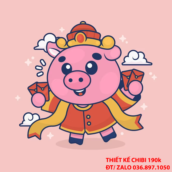 MẪU THIẾT KẾ CHIBI CON HEO CUTE 190K LOGO cute online uy tín giá rẻ tại Tphcm Hà Nội | Viết bởi ThietKeWebChuyen-Com