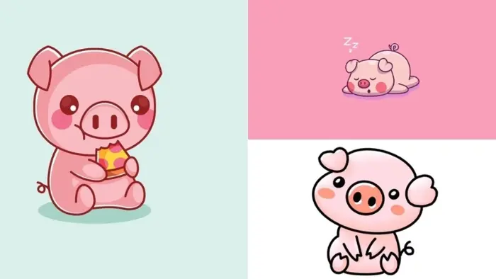 Bộ sưu tập ảnh heo cute chibi đẹp lung linh miễn phí