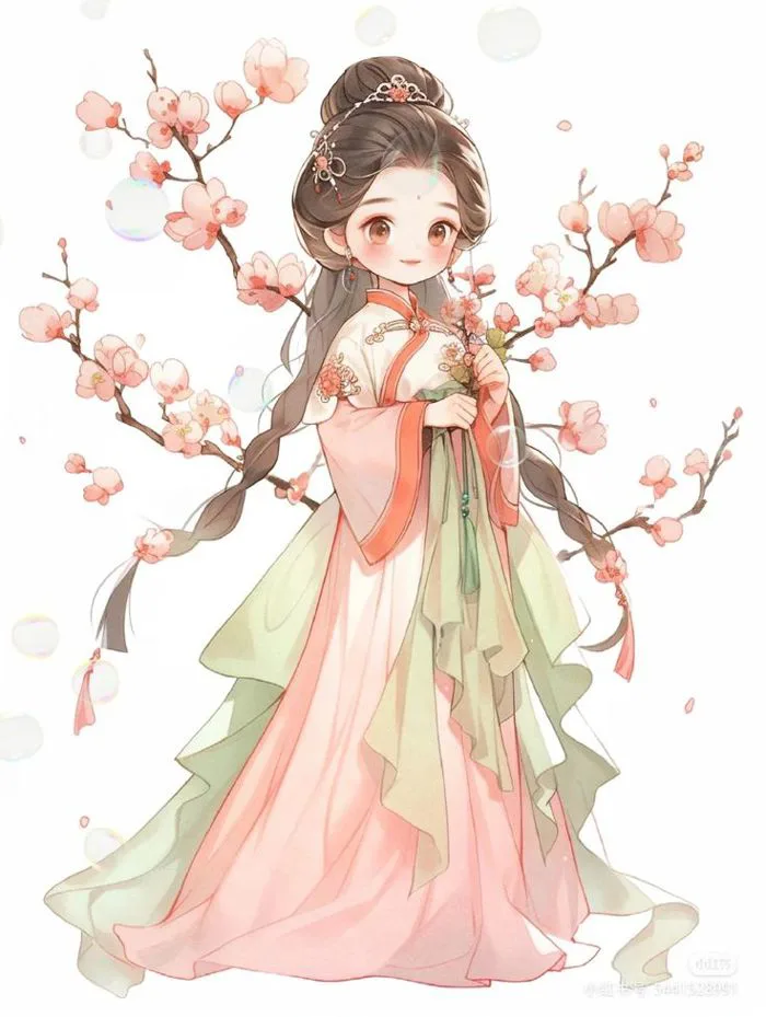 Hoa anh đào | Ảnh hoạt hình chibi, Công chúa hoàng tử, Cô nương