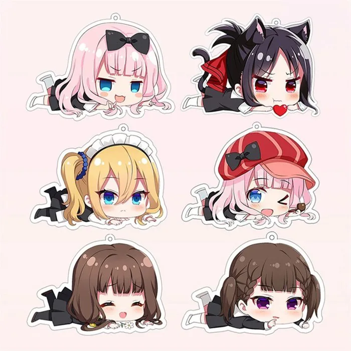 Móc khóa Anime Kaguya-sama Love Is War Cuộc Chiến Tỏ Tình Mica Acrylic  Chibi Kaguya Shinomiya Chika Fujiwara cao cấp