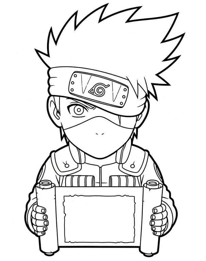 Tô màu Chibi Hatake Kakashi - Trang Tô Màu Cho Bé