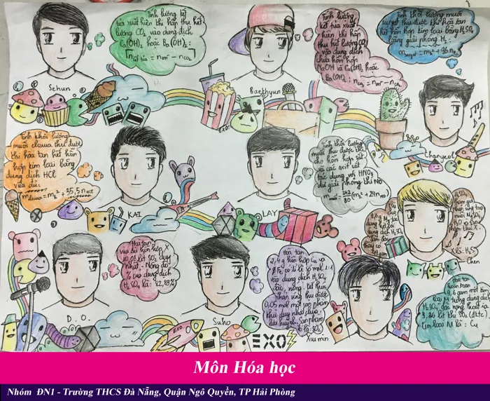 Teen cấp 2 Hải Phòng tổng hợp kiến thức các môn bằng cách... vẽ Chibi thần  tượng Kpop siêu cool