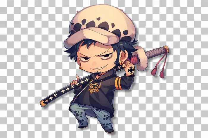 Trafalgar Law Chibi One Piece Sticker - Cute Anime Pirate Sticker
