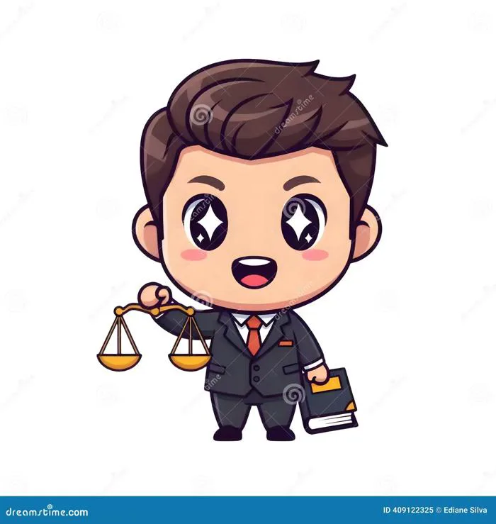Cute Chibi Lawyer with Scales of Justice and Law Book Stock Vector -  Illustration of adorable, legal: 409122325