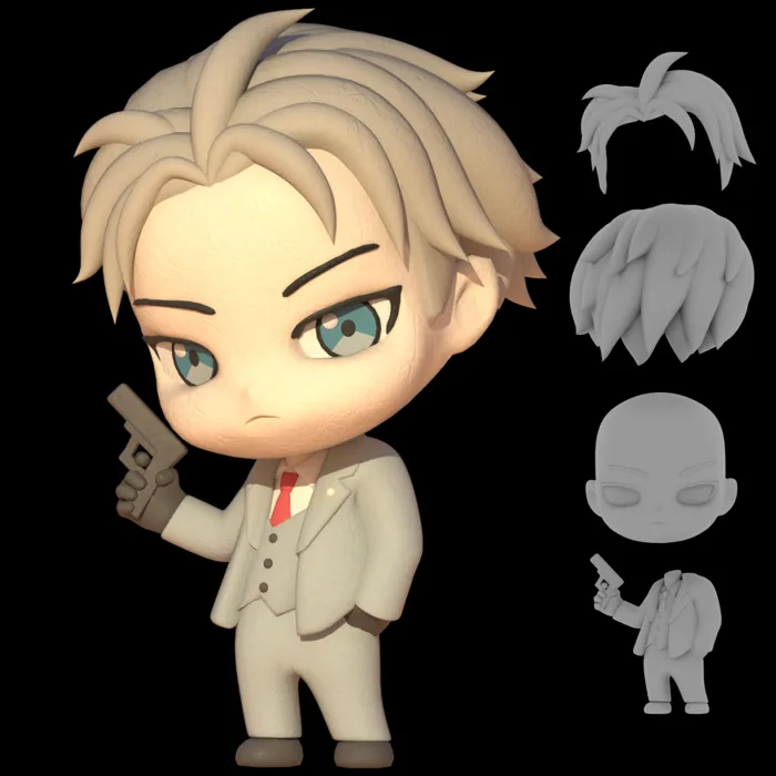 🕵️‍♀️ Loid (SPY x FAMILY) Chibi Figure・ STL File for 3D printing・Cults