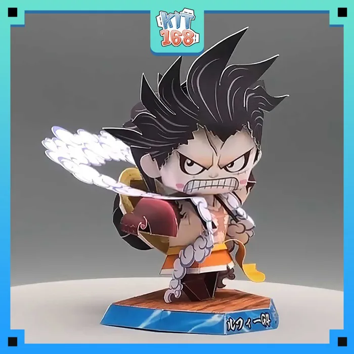Mô hình giấy Anime Chibi Luffy (Gear4 Snakeman) ver 11 - One Piece + kit  hộp trang trí
