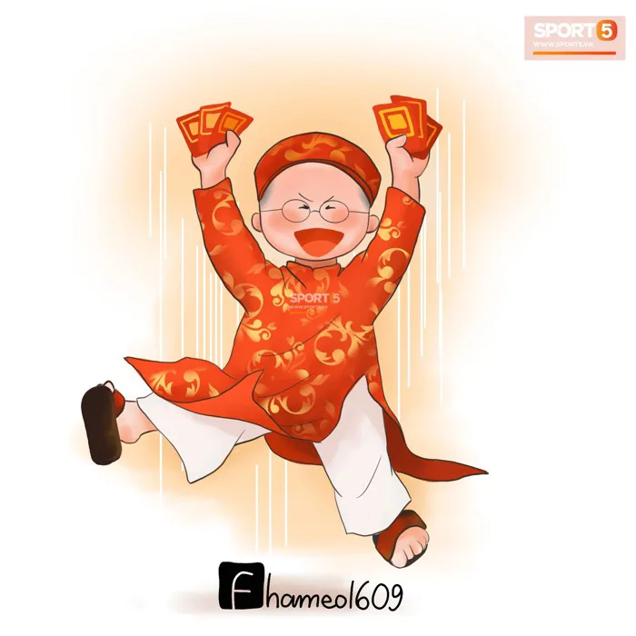 Chiêm ngưỡng loạt ảnh chibi Công Phượng, Quang Hải mặc áo dài đón Tết yêu  ngất ngây