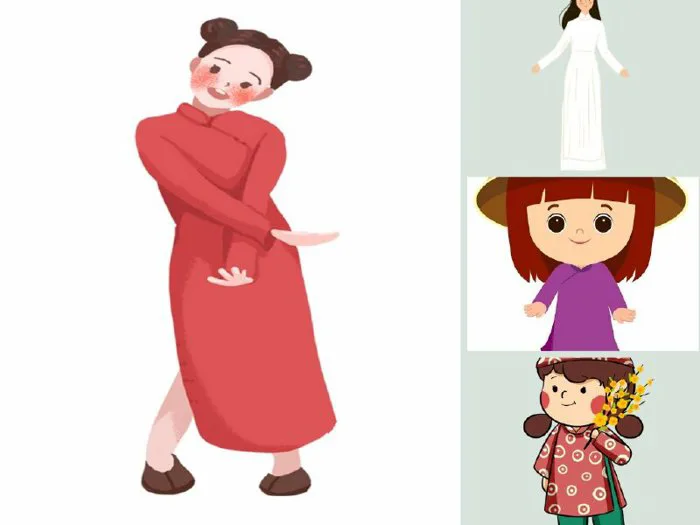Tải mẫu vector cô gái mặc áo dài truyển thống Việt Nam AI, EPS, SVG, CDR,  JPG/JPEG miễn phí