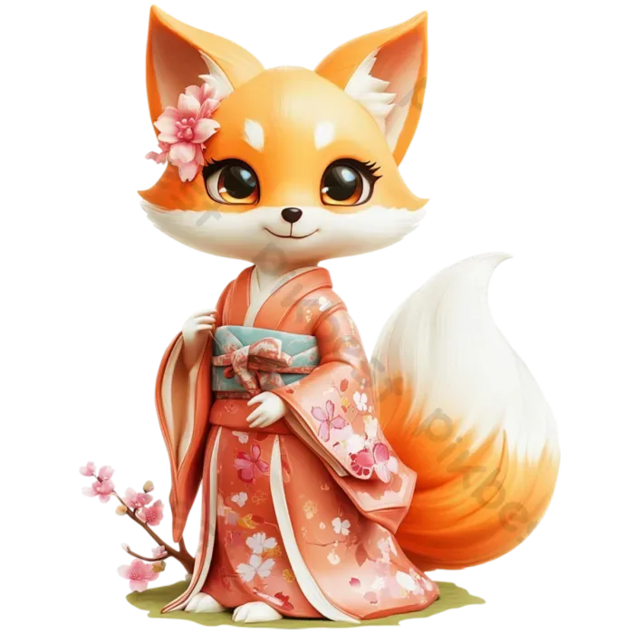 Tải miễn phí Chibi Fox ở Kimono Công cụ đồ họa | PNG chuyên nghiệp - Pikbest