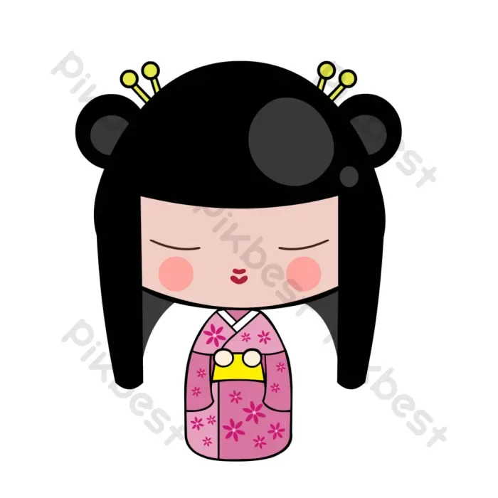 Tải miễn phí Phim Hoạt Hình Vẽ Tay Búp Bê Kimono Dễ Thương Công cụ đồ họa |  AI chuyên nghiệp - Pikbest