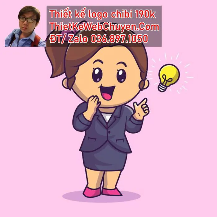 Vẽ chibi nữ doanh nhân mặc vest chuyên nghiệp