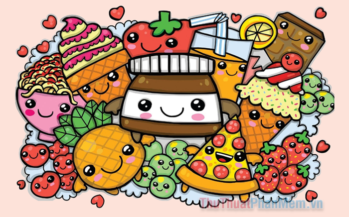 Hình đồ ăn chibi cute dễ thương