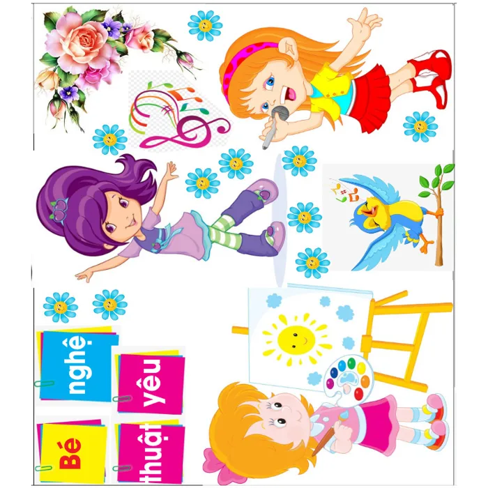 Decal mầm non chibi nhiều mẫu tùy chọn | Shopee Việt Nam