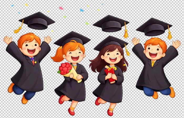 103 Vector hình ảnh chibi tốt nghiệp cho mầm non - Pdcorel.com