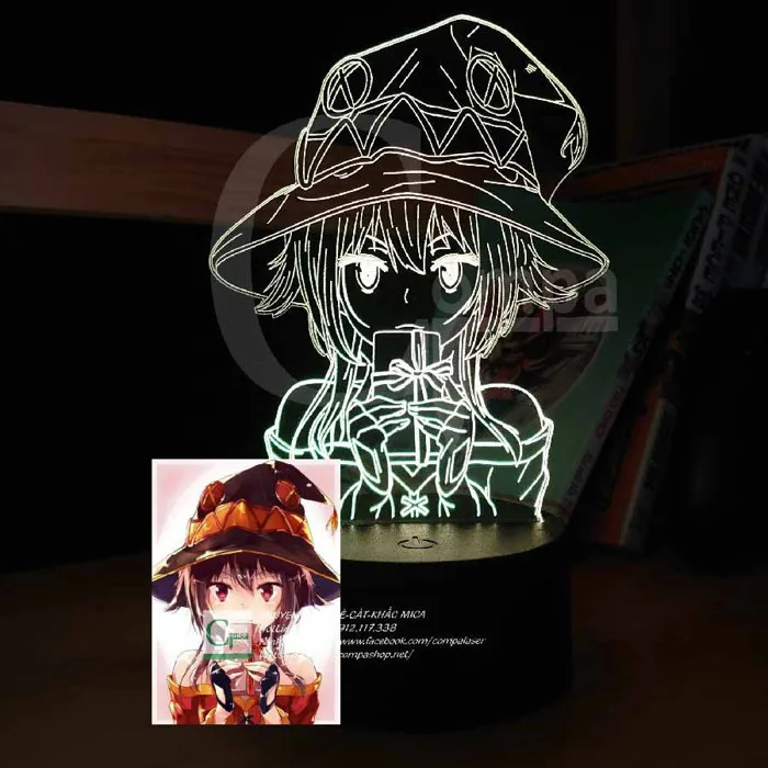 ẢNH SHOP TỰ CHỤP] Đèn ngủ Kono Suba Megumin | COMPA LaserArt | Miloo