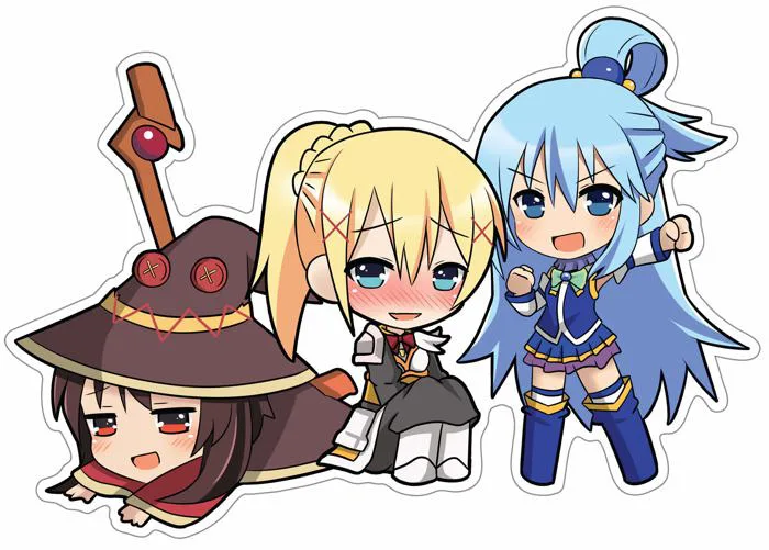 Mua Konosuba - Aqua, Megumin, Darkness Chibi Anime Decal Sticker for  Car/Truck/Laptop (4.0