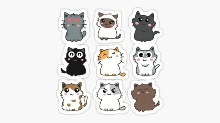 60+ Mẫu Sticker Mèo Cute, Hình Con Mèo Dễ Thương Chibi