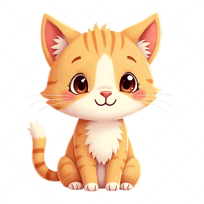 Hình ảnh Mèo Chibi Với Bộ Lông Màu Cam Mềm Mại PNG , Nghệ Thuật Hoạt Hình,  Mèo Con, đôi Mắt Sáng PNG trong suốt và Vector để tải xuống miễn phí