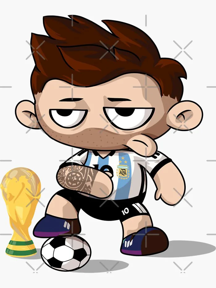 Messi in Cartoon style. World Cup