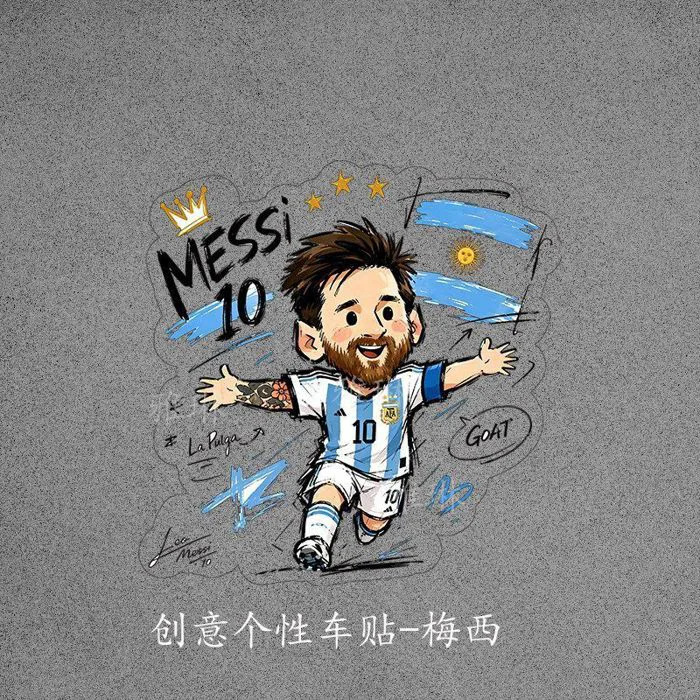 Hàng có sẵn] C Luo Phim hoạt hình Phiên bản Q Ngôi sao bóng đá Bồ Đào Nha Đội tuyển quốc gia Fan Messi Sticker Trang trí xe hơi Anime Hàng hóa