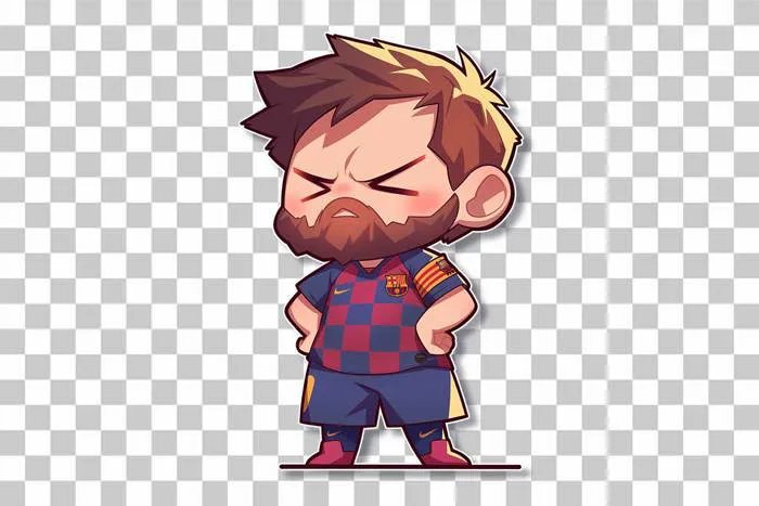 Soccer Messi Chibi Sticker PNG Download - Free Digital Stickers