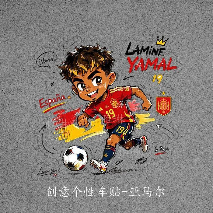 Hàng có sẵn] C Luo Phim hoạt hình Phiên bản Q Ngôi sao bóng đá Bồ Đào Nha Đội tuyển quốc gia Fan Messi Sticker Trang trí xe hơi Anime Hàng hóa